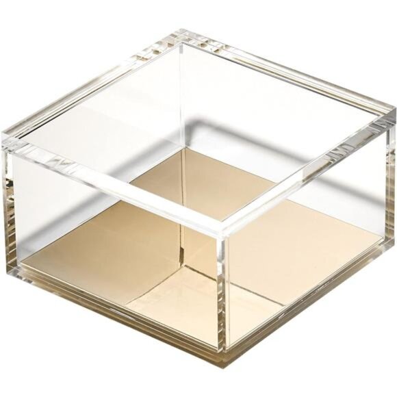 Acrylic Desk Organizer w/Gold Base – Functional & Elegant Odds & Ends Box - Picture 3 of 8